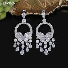 Load image into Gallery viewer, Fashion CZ Dangle Earrings Cute Bride Wedding Butterfly Shape Drop