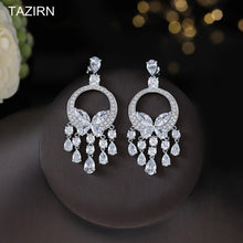 Load image into Gallery viewer, Fashion CZ Dangle Earrings Cute Bride Wedding Butterfly Shape Drop