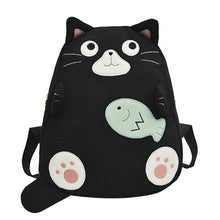 Load image into Gallery viewer, Fashion Cat Print Travel Backpacks Women Canvas Shoulder Top handle