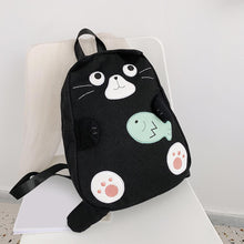 Load image into Gallery viewer, Fashion Cat Print Travel Backpacks Women Canvas Shoulder Top handle