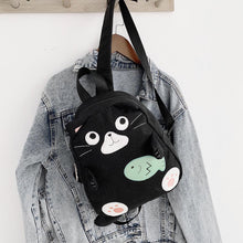 Load image into Gallery viewer, Fashion Cat Print Travel Backpacks Women Canvas Shoulder Top handle