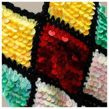 Load image into Gallery viewer, Fashion Colorful Sequins V neck Sexy Knitted tank top women
