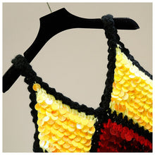 Load image into Gallery viewer, Fashion Colorful Sequins V neck Sexy Knitted tank top women