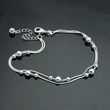 Load image into Gallery viewer, Sterling Silver Women Anklets Round Lucky Bead