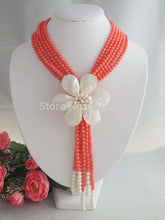 Load image into Gallery viewer, Fashion Coral Shell Flower Necklace 20"|Choker Necklaces|