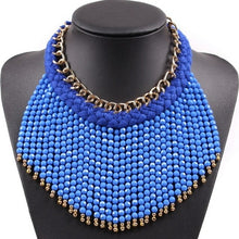 Load image into Gallery viewer, Fashion Cotton String Braided Gold Chain Colorful Bead Tassel Chunky