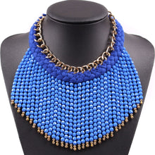 Load image into Gallery viewer, Fashion Cotton String Braided Gold Chain Colorful Bead Tassel Chunky