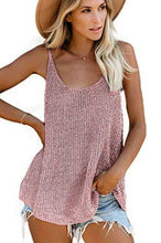 Load image into Gallery viewer, Fashion Crochet Color Block Loose Knitted Cami V neck Tank Tops
