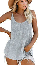 Load image into Gallery viewer, Fashion Crochet Color Block Loose Knitted Cami V neck Tank Tops