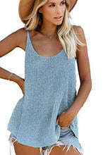 Load image into Gallery viewer, Fashion Crochet Color Block Loose Knitted Cami V neck Tank Tops