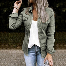 Load image into Gallery viewer, Fashion Denim Thin Coats For Women Autumn Spring Single Button