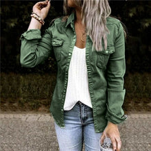Load image into Gallery viewer, Fashion Denim Thin Coats For Women Autumn Spring Single Button