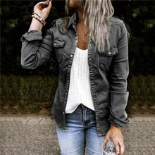 Load image into Gallery viewer, Fashion Denim Thin Coats For Women Autumn Spring Single Button