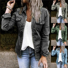 Load image into Gallery viewer, Fashion Denim Thin Coats For Women Autumn Spring Single Button