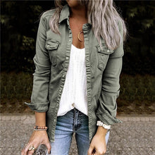 Load image into Gallery viewer, Fashion Denim Thin Coats For Women Autumn Spring Single Button