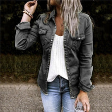 Load image into Gallery viewer, Fashion Denim Thin Coats For Women Autumn Spring Single Button