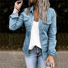 Load image into Gallery viewer, Fashion Denim Thin Coats For Women Autumn Spring Single Button