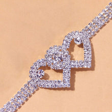 Load image into Gallery viewer, Fashion Double Heart Anklet Bracelet Wholesale for Women Bling Crystal