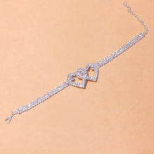 Load image into Gallery viewer, Fashion Double Heart Anklet Bracelet Wholesale for Women Bling Crystal