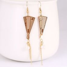 Load image into Gallery viewer, Fashion Earrings Gold Fan Imitation Pearl Japanese Style Accessories