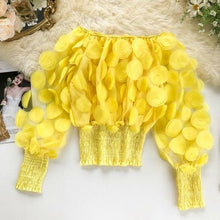 Load image into Gallery viewer, Fashion Elegant Slash Neck Puff Sleeve Blouse Patchwork Sexy