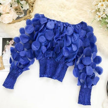 Load image into Gallery viewer, Fashion Elegant Slash Neck Puff Sleeve Blouse Patchwork Sexy
