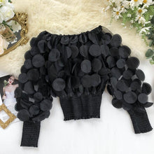 Load image into Gallery viewer, Fashion Elegant Slash Neck Puff Sleeve Blouse Patchwork Sexy