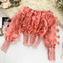 Load image into Gallery viewer, Fashion Elegant Slash Neck Puff Sleeve Blouse Patchwork Sexy