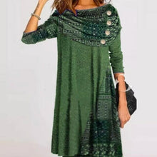 Load image into Gallery viewer, Fashion Elegant Women Dress Autumn Casual Long sleeved Buttoned Scarf