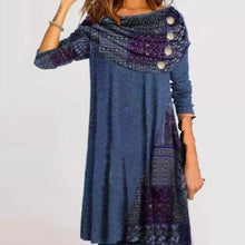 Load image into Gallery viewer, Fashion Elegant Women Dress Autumn Casual Long sleeved Buttoned Scarf