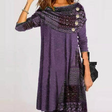 Load image into Gallery viewer, Fashion Elegant Women Dress Autumn Casual Long sleeved Buttoned Scarf