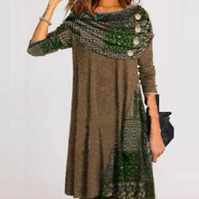 Load image into Gallery viewer, Fashion Elegant Women Dress Autumn Casual Long sleeved Buttoned Scarf