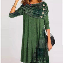 Load image into Gallery viewer, Fashion Elegant Women Dress Autumn Casual Long sleeved Buttoned Scarf