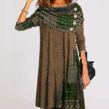 Load image into Gallery viewer, Fashion Elegant Women Dress Autumn Casual Long sleeved Buttoned Scarf