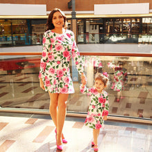 Load image into Gallery viewer, Fashion Floral Girl Women Dress Long Sleeve Mother Daughter Dress