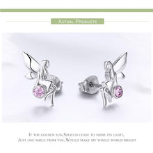 Load image into Gallery viewer, Fashion Flower Fairy Pink CZ Stud Earrings for Women 2021 New Trendy