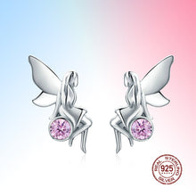 Load image into Gallery viewer, Fashion Flower Fairy Pink CZ Stud Earrings for Women 2021 New Trendy
