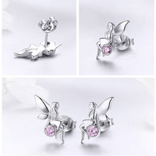Load image into Gallery viewer, Fashion Flower Fairy Pink CZ Stud Earrings for Women 2021 New Trendy