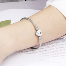Load image into Gallery viewer, Fashion Heart Charm Bangle With Initial Alphabet Letter Engrave High