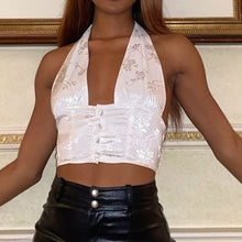 Load image into Gallery viewer, Fashion Jacquard Halter Sexy Tops Women Summer Streetwear Breasted