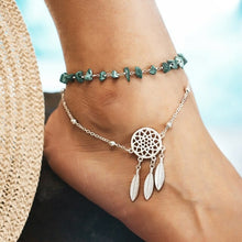 Load image into Gallery viewer, Fashion Jewelry Female Anklets Silver Leg Chain Turquoise Barefoot