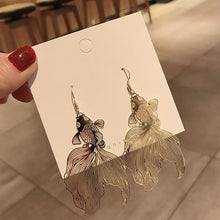 Load image into Gallery viewer, Fashion Koi Earrings Personality Metal Piece Pendant Earrings Hollow