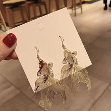 Load image into Gallery viewer, Fashion Koi Earrings Personality Metal Piece Pendant Earrings Hollow