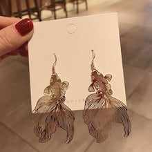 Load image into Gallery viewer, Fashion Koi Earrings Personality Metal Piece Pendant Earrings Hollow