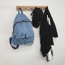 Load image into Gallery viewer, Fashion Ladies Denim Backpack Shoulder Bag Female Vintage Shoulder