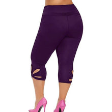 Load image into Gallery viewer, Fashion Leggings Women Plus Size Solid Hollow Elastic Waist Casual