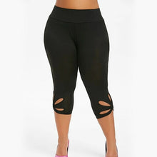 Load image into Gallery viewer, Fashion Leggings Women Plus Size Solid Hollow Elastic Waist Casual