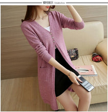 Load image into Gallery viewer, Long Cardigan Fashion Loose Knit Sweater