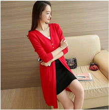 Load image into Gallery viewer, Long Cardigan Fashion Loose Knit Sweater