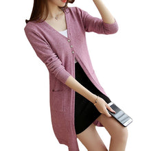 Load image into Gallery viewer, Long Cardigan Fashion Loose Knit Sweater